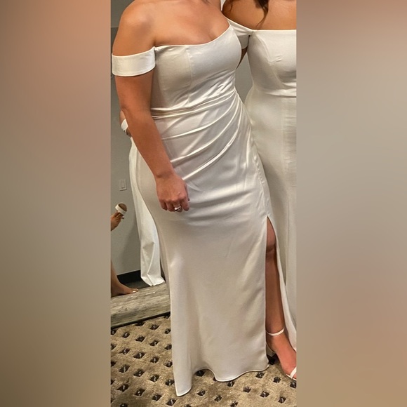 Watters White Satin Dress - Picture 3 of 6